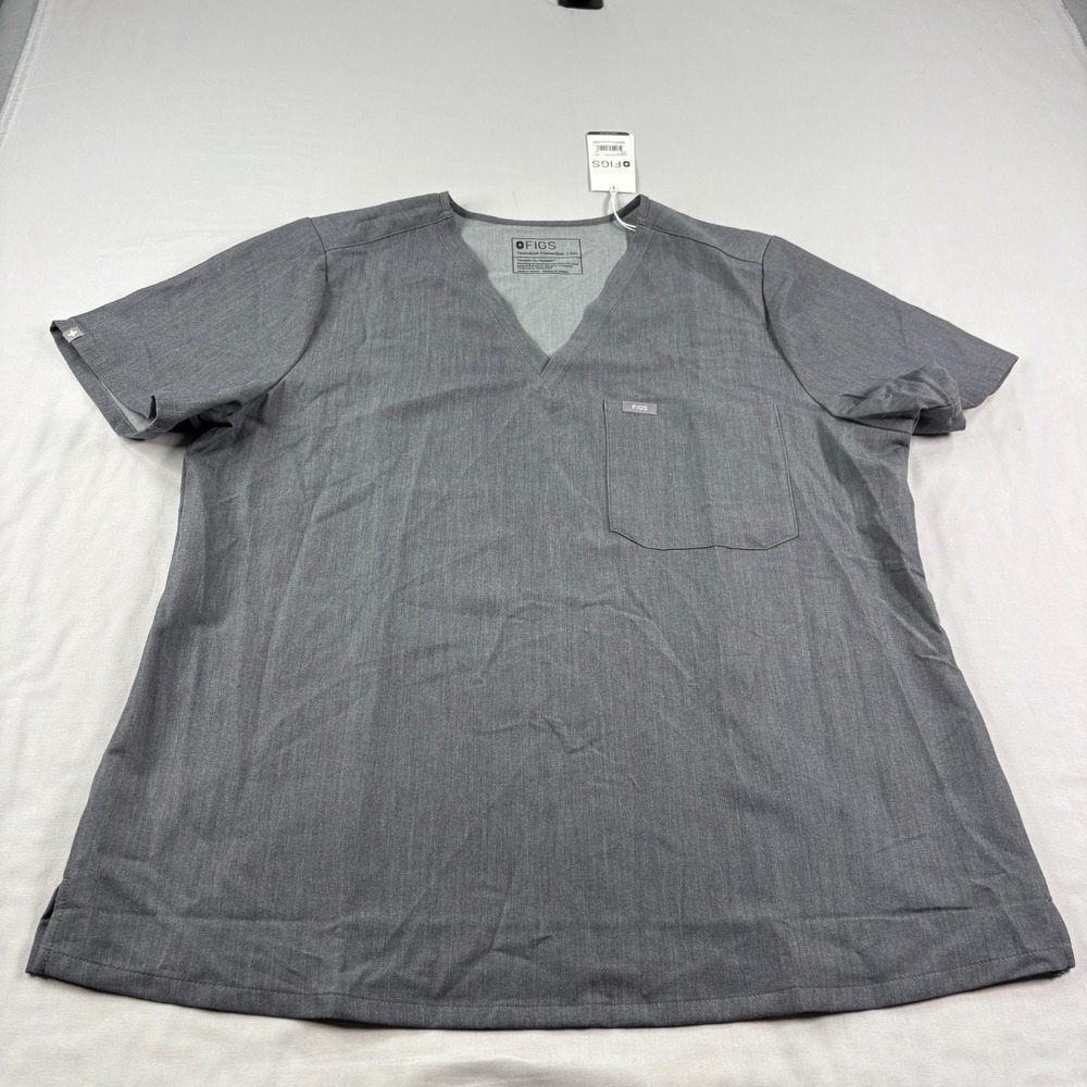 Figs Scrub Top Shirt Womens‎ 2XL Gray Catarina One Pocket Nurse Medical NEW